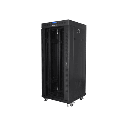Lanberg | Rack cabinet 19" free-standing 27U/600x600 (flat pack) with glass door lCD V2 | FF01-6627-12BL | Black