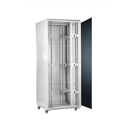 SOMI Networks | 42U, 19″ Freestanding Cabinet | 42U-80/80NACP | Max Load 800kg; Removable and Lockable Side Panels; Perforated Metal Doors; Unassembled | Depth: 80 cm | Gray