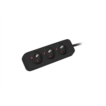 Lanberg Cable Power Strip, 3X French Outlets Quality-Grade Copper, 3 m | PS0-03E-0300-BK