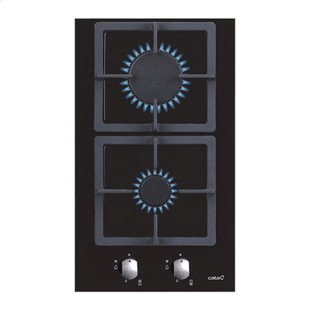 CATA | Hob | SCI 3002 BK | Gas on glass | Number of burners/cooking zones 2 | Rotary knobs | Black