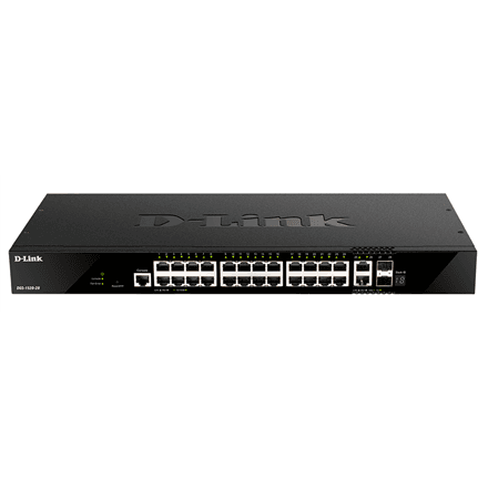 D-Link | Managed L3 Gigabit Switch | DGS-1520-28 | Managed | Rack mountable | SFP+ ports quantity 2x10G | Power supply type Redundant Power supply