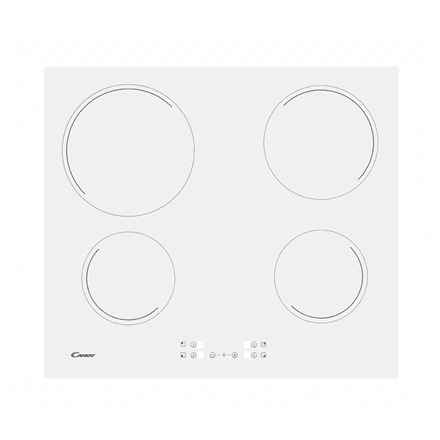 Candy | Hob | CH64CCW | Vitroceramic | Number of burners/cooking zones 4 | Touch | White