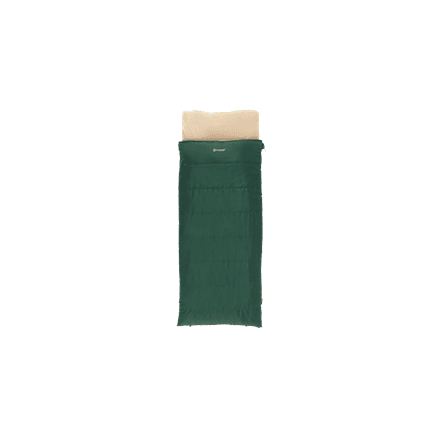 Outwell Contour Prime Green | Sleeping Bag | 220 x 85 cm | Temperature -13 to 16 °C | 2-way L-shape open-end with auto lock