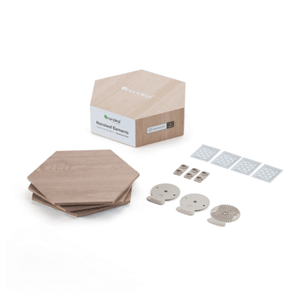 Nanoleaf | Elements Wood Look Hexagons Expansion Pack (3 panels) | Cool White + Warm White