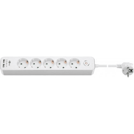 Goobay | 5-way power strip with switch and 2 USB ports 1.5 m | Sockets quantity 5