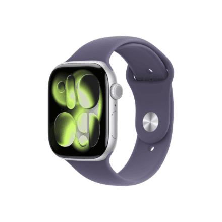 Apple Watch Series 11 GPS 46mm Silver Aluminium Case with Purple Fog Sport Band - M/L | Apple