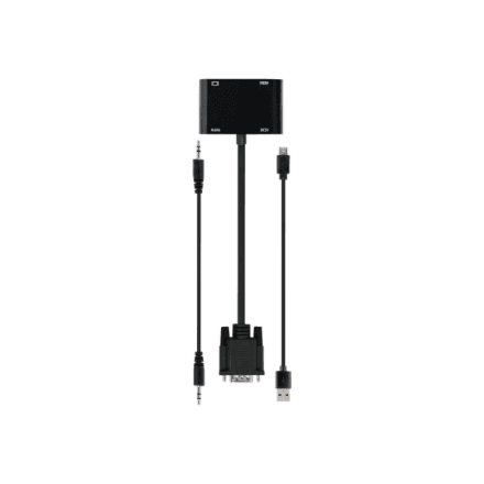 Gembird A-VGA-HDMI-02 VGA to HDMI + VGA adapter cable, 0.15 m, black | Cablexpert