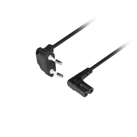 Lanberg CEE 7/16 to IEC 320 C7 Euro (radio) power cord 3m angled VDE | CA-C7CA-12CC-0030-BK