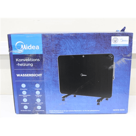 SALE OUT. Midea NDK15-15MR Convection Heater, Black | Midea | Convection Heater | NDK15-15MR | Convection Heater | 1500 W | Number of power levels 3 | Black | DAMAGED PACKAGING, DENT ON THE BACK AND SCRATCHES ON EDGE...