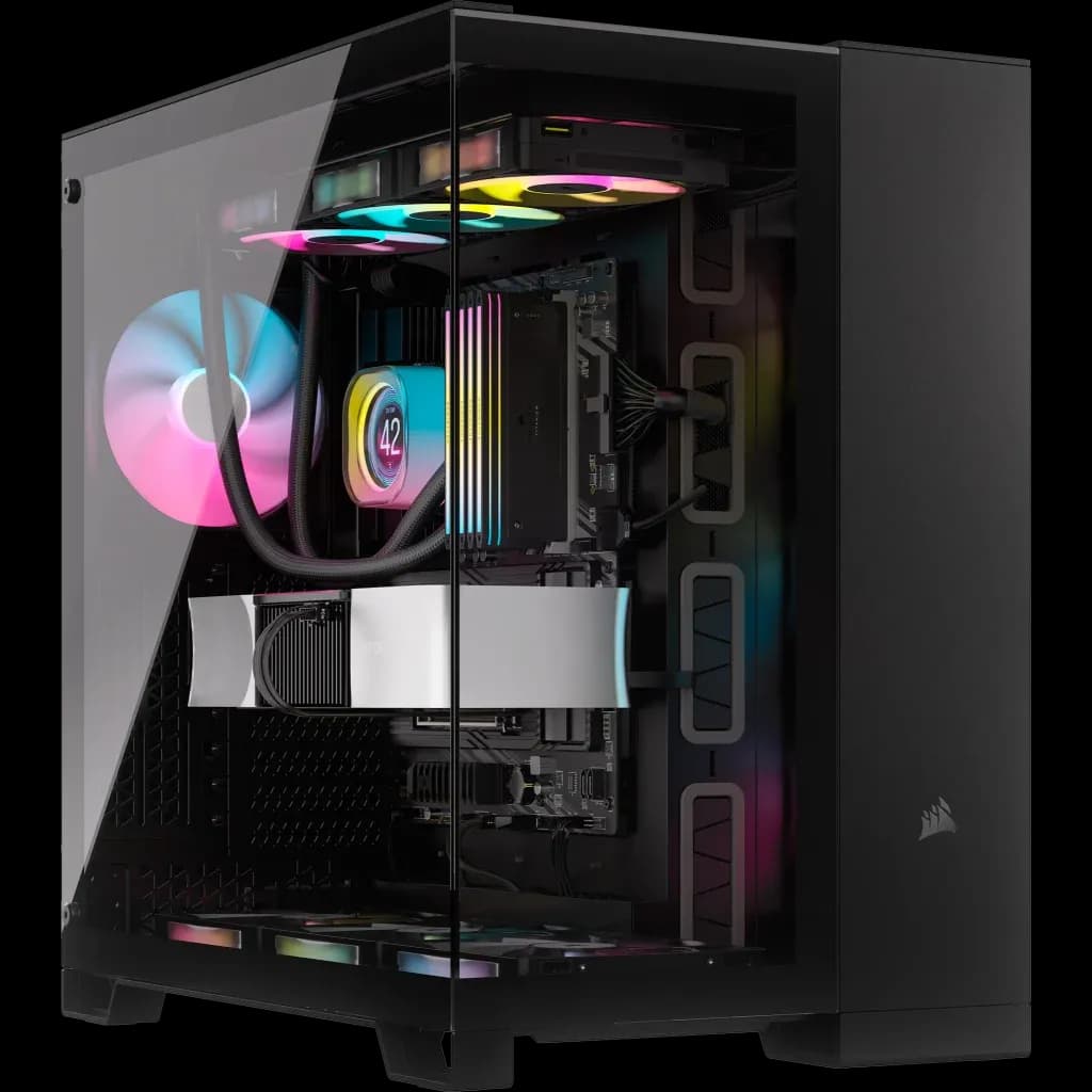 Corsair | Dual Chamber PC Case | 6500X | Black/Obsidian Aluminum | Mid-Tower