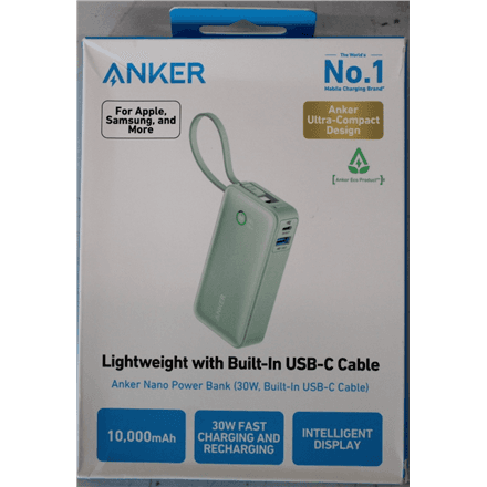 SALE OUT. | Anker 545 Nano Power Bank | A1259G61 | 10000 mAh | Green | DAMAGED PACKAGING, DEMO