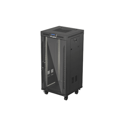 Lanberg Rack cabinet 19" free-standing 24U/600x600 (flat pack) with glass door LCD V2, black | Lanberg