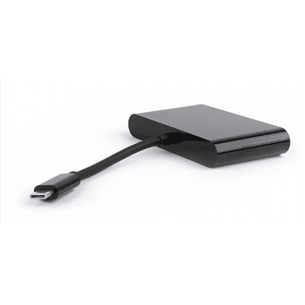 Cablexpert USB-C to 3-in-1 charging + VGA + USB3 adapter, Black | Cablexpert