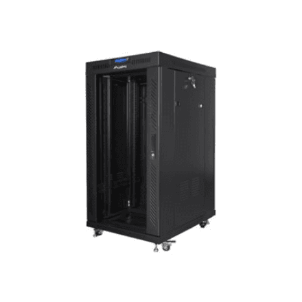 Lanberg | Rack cabinet 19" free-standing 22U/800x800 (flat pack) with glass door, LCD | FF01-8822-12BL | Black