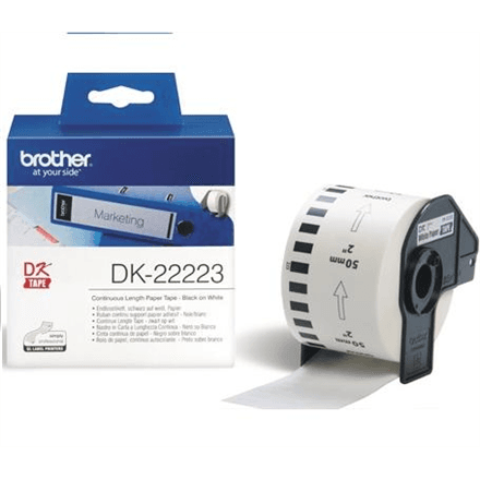 Brother | DK-22223 Continuous Length Paper Label | White | DK | 50mm | 30.48 m