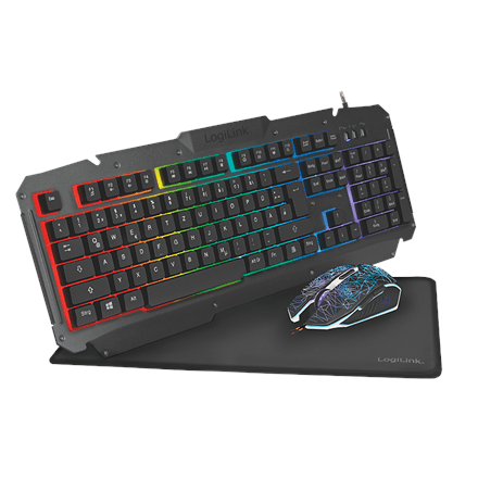 Logilink | Gaming-Set, keyboard, mouse and mouspad | ID0185 | Keyboard, Mouse and Pad Set | Wired | Mouse included | DE