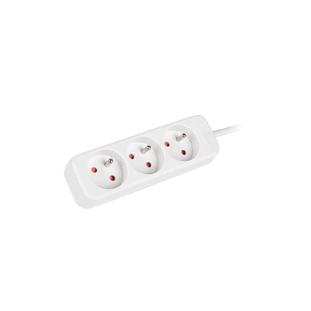 Lanberg Cable Power Strip, 3X French Outlets Quality-Grade Copper, 1.5 m | PS0-03E-0150-W