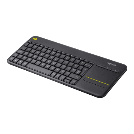 Logitech | K400 Plus | Keyboard with Trackpad | Wireless | US | Black | • Keyboard• Unifying receiver • 2 AA batteries (pre-installed)• User documentation