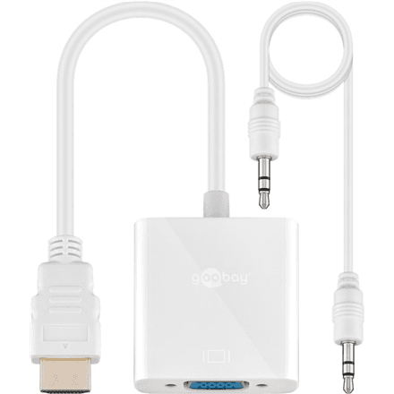 Goobay | HDMI/VGA adapter, nickel plated | 51758 | White | HDMI male (type A) | VGA female (15-pin)