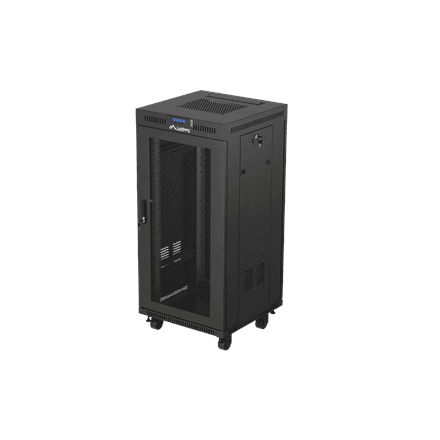 Lanberg Rack cabinet 19" free-standing 24U/600x600 (flat pack) with mesh door LCD V2, black | Lanberg