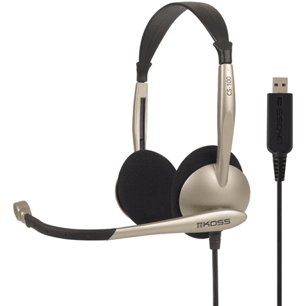 Koss | Headphones | CS100USB | Wired | On-Ear | Microphone | Gold | Noise canceling