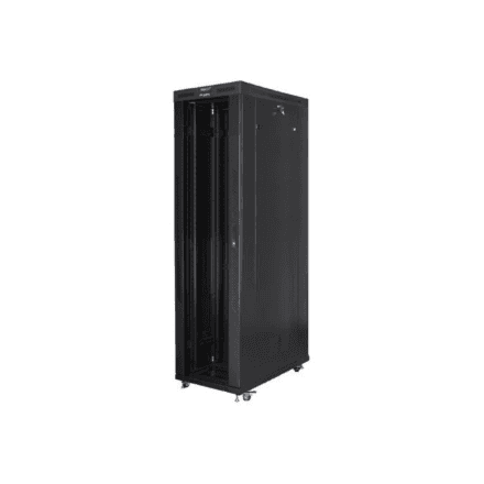 Lanberg | Rack cabinet 19" free-standing 47U/800x1200 (flat pack) with glass door, LCD | FF01-8247-12BL | Black