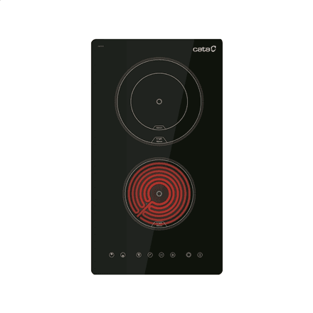 CATA Hob | TD 3002 BK | Vitroceramic | Number of burners/cooking zones 2 | Touch | Timer | Black