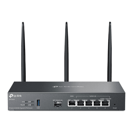 TP-LINK | SafeStream Gigabit Multi-WAN VPN Router | ER706W | 802.1q | Ethernet LAN (RJ-45) ports 1× Gigabit SFP WAN Port, 1× Gigabit RJ45 WAN Port, 2x Gigabit RJ45 LAN Ports 2× Gigabit WAN/LAN RJ45 Ports | Mesh Suppor...