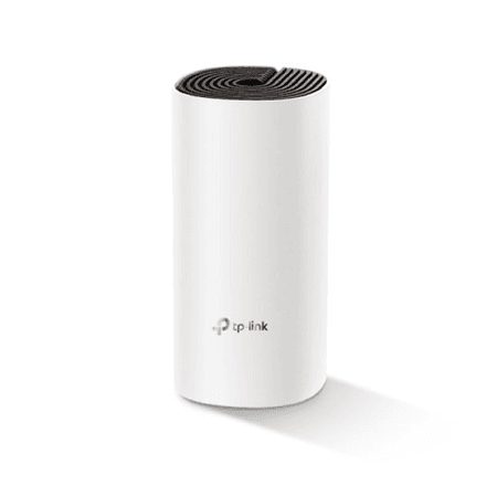 TP-LINK | Whole Home Mesh Wi-Fi System | Deco E4 (1-pack) | 802.11ac | 867+300 Mbit/s | 10/100 Mbit/s | Ethernet LAN (RJ-45) ports 2 | Mesh Support Yes | MU-MiMO Yes | No mobile broadband | Antenna type 2xInternal