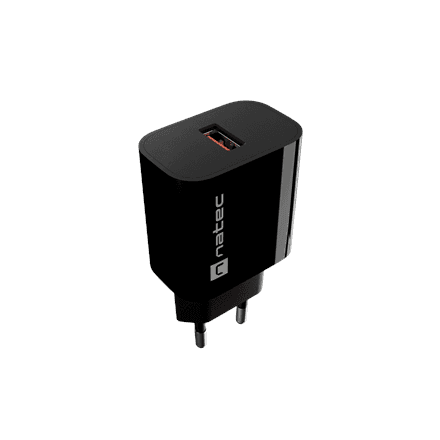 Natec Ribera USB Charger 1X USB-A 18W, Black