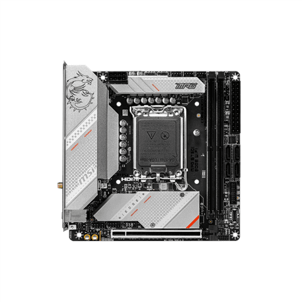 SALE OUT. MSI MPG B760I EDGE WIFI | Processor family Intel | Processor socket LGA1700 | DDR5 DIMM | Memory slots 2 | Supported hard disk drive interfaces SATA, M.2 | Number of SATA connectors 4 | Chipset Intel B760 |...