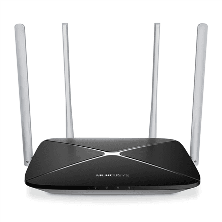 Mercusys | AC1200 Dual Band Wireless Router | AC12 | 802.11ac | 300+867 Mbit/s | 10/100 Mbit/s | Ethernet LAN (RJ-45) ports 3 | Mesh Support No | MU-MiMO No | No mobile broadband | Antenna type 4xFixed | No