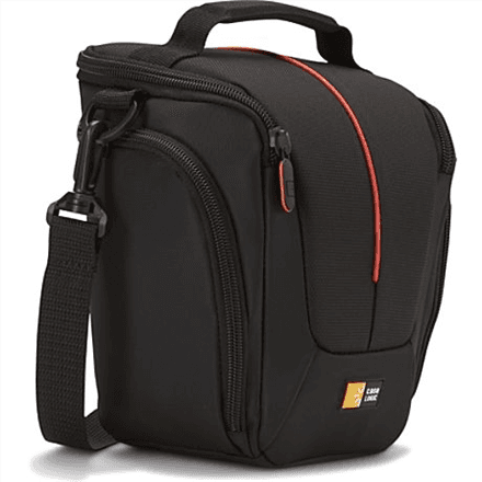 Case Logic | DCB-306 SLR Camera Bag | Black | * Designed to fit an SLR camera with standard zoom lens attached * Internal zippered pocket stores memory cards, filter or lens cloth * Side zippered pockets store an extr...