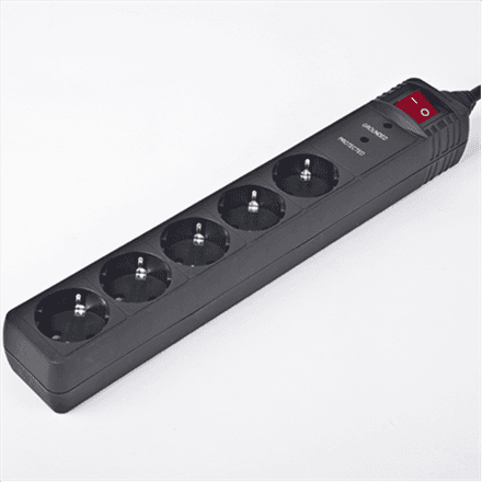EnerGenie | Surge Protector SPG5-C-5/ 1.5 m/ 5 Sockets/ Black