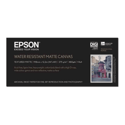 Epson WaterResistant Matte Canvas Roll, 44" x 12,2 m, 375g/m2