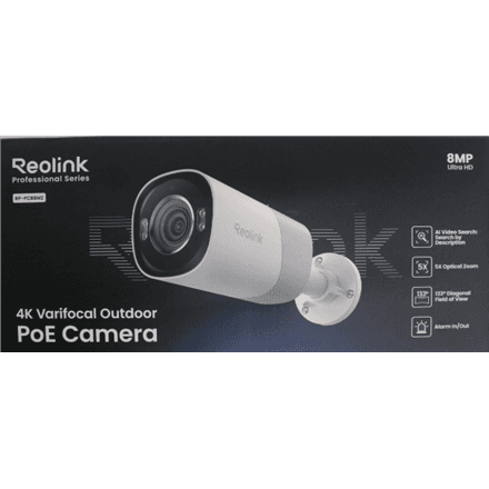 SALE OUT. Reolink PCRPB4K02 Smart 4K 133° View PoE Bullet Camera with 5× Optical Zoom | Reolink Smart 4K 133° View PoE Camera with 5× Optical Zoom | RP-PCB8MZ | 24 month(s) | Bullet | 8 MP | F2.7-13.5mm/F1.6 | IP67 |...