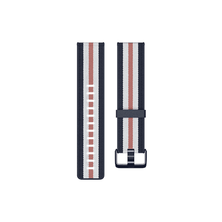 Fitbit | Versa-Lite Woven Hybrid Band, large, navy/pink | The Fitbit Versa woven hybrid band is made of polyester woven material on top and fluoroelastomer material on the bottom with an aluminium buckle. | The Fitbit...
