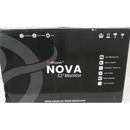 SALE OUT. Arozzi Nova 32" IPS, 180Hz, Computer Monitor - Purple | SALE OUT. Nova | 32 " | IPS | QHD | 16:9 | 180 Hz | 1 ms | 2560 x 1440 pixels | 300 cd/m² | HDMI ports quantity 2 | Purple | Warranty 24 month(s) | DAM...