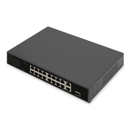 Digitus | 16 Port Fast Ethernet PoE Switch | DN-95355 | Unmanaged | Rackmountable | 10/100 Mbps (RJ-45) ports quantity 16 | SFP ports quantity 1