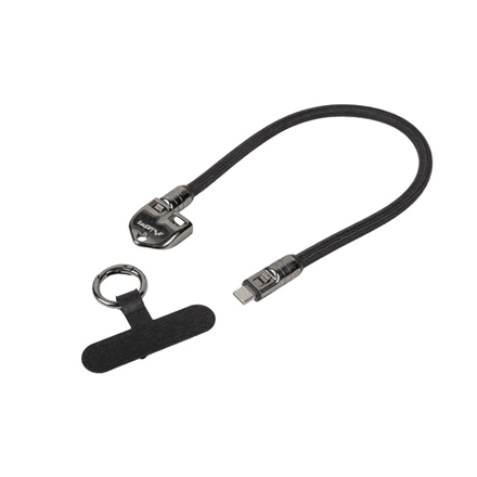 Lanberg USB-C M/M Lanyard/Keychain Cable, 0.3 m, 240 W | CA-CMCM-10LN-0003-BK