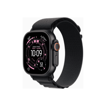 Apple Watch Ultra 3 GPS + Cellular 49mm Black Titanium Case with Black Alpine Loop - Medium | Apple