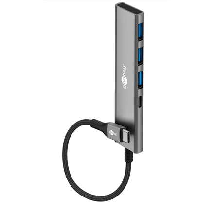 Goobay Slim 4-Port USB Hub, USB-C to USB-C/USB-A, 5 Gbit/s | 76562