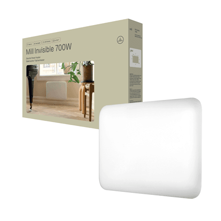 Mill IB700DN | Panel Heater | 700 W | Suitable for rooms up to 9-12 m² | White | Invisible Heater | IPX4