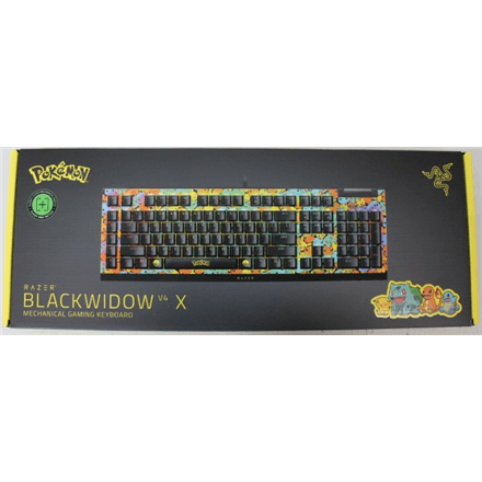 SALE OUT. SALE OUT. Razer BlackWidow V4 X | Mechanical Gaming Keyboard | Wired | US | Green Mechanical Switches | Pokémon Edition | DEMO