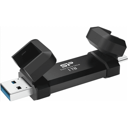 Silicon Power Portable External SSD | DS72 | 1000 GB | USB Type-A, USB Type-C 3.2 Gen 2 | Black