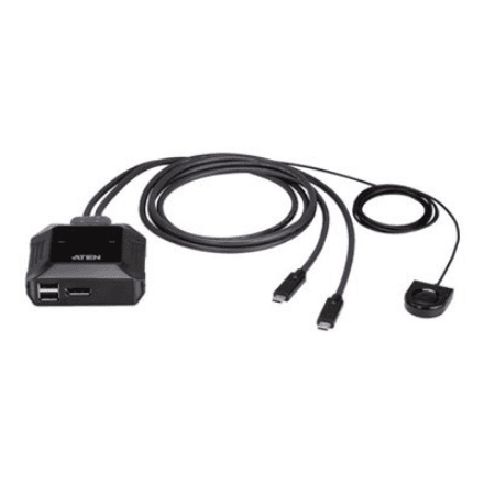 Aten US3312 2-Port USB-C 4K DisplayPort KVM Switch with Remote Port Selector | Aten | 2-Port USB-C 4K DisplayPort KVM Switch with Remote Port Selector | US3312 | Warranty 24 month(s)