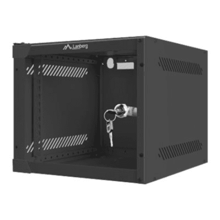 Lanberg | Rack cabinet 10" wall-mount 4U/280x310 (flat pack) with glass door | WF10-2304-10B | Black