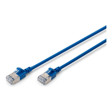 Digitus CAT 6A F-FTP Slim Patch Cable, 0.5 m | DK-1632-A-005S-B | Blue – image 1
