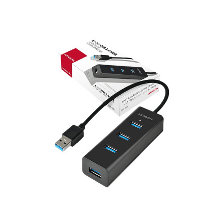 AXAGON Four-port USB 3.0 hub with fast charging and power support | HUE-S2B – image 1