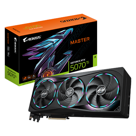 Gigabyte AORUS GeForce RTX 5070 Ti MASTER 16G · NVIDIA · 16 GB – nuotrauka 1